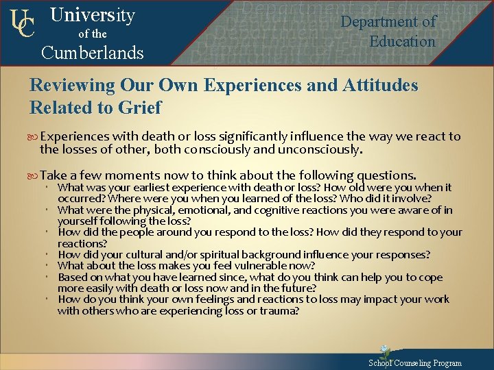 UC University of the Cumberlands Departmentof of. Education Department of Education Departmentofof. Education Departmentof