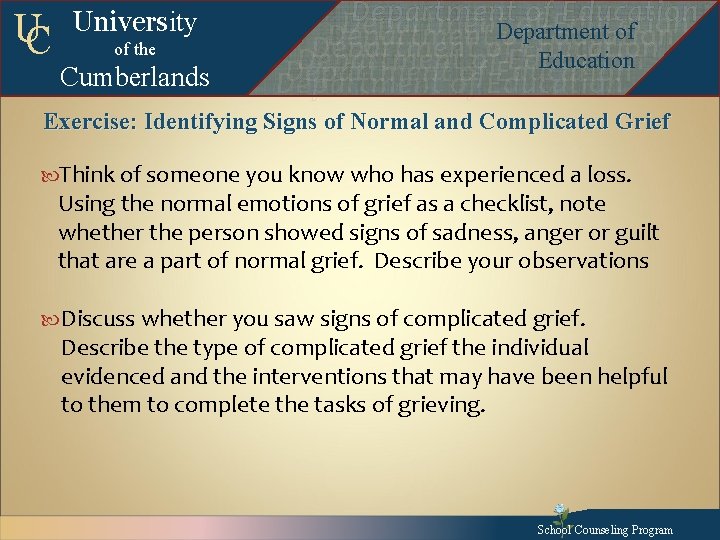 UC University of the Cumberlands Departmentof of. Education Department of Education Departmentofof. Education Departmentof