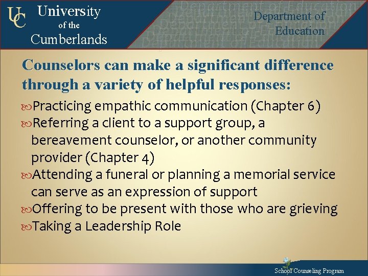 UC University of the Cumberlands Departmentof of. Education Department of Education Departmentofof. Education Departmentof