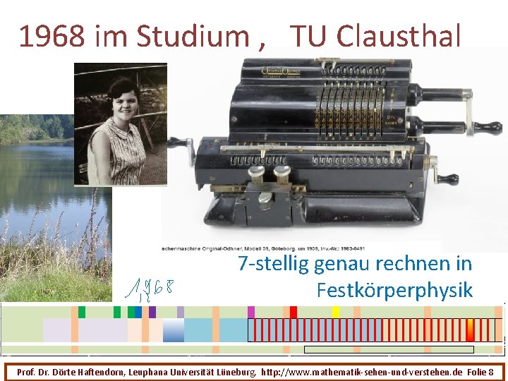1968 im Studium , TU Clausthal 7 -stellig genau rechnen in Festkörperphysik Prof. Dr.