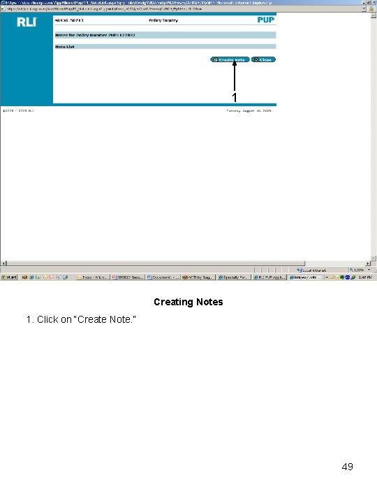 1 Creating Notes 1. Click on “Create Note. ” 49 