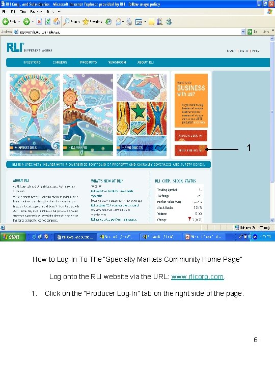 1 How to Log-In To The “Specialty Markets Community Home Page” Log onto the