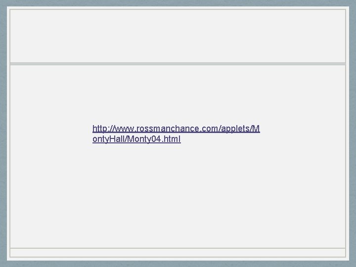 http: //www. rossmanchance. com/applets/M onty. Hall/Monty 04. html 