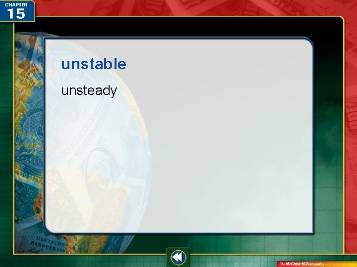 unstable unsteady 