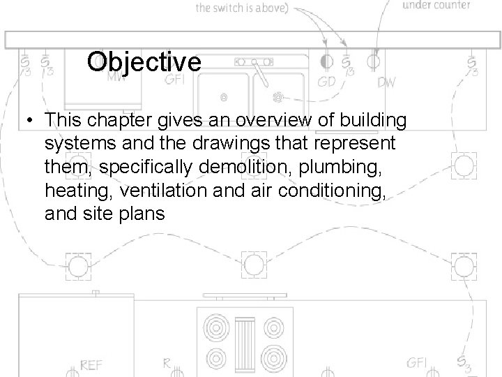 Objective • This chapter gives an overview of building systems and the drawings that