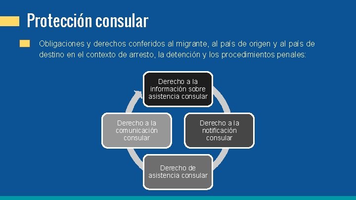 Protección consular Obligaciones y derechos conferidos al migrante, al país de origen y al