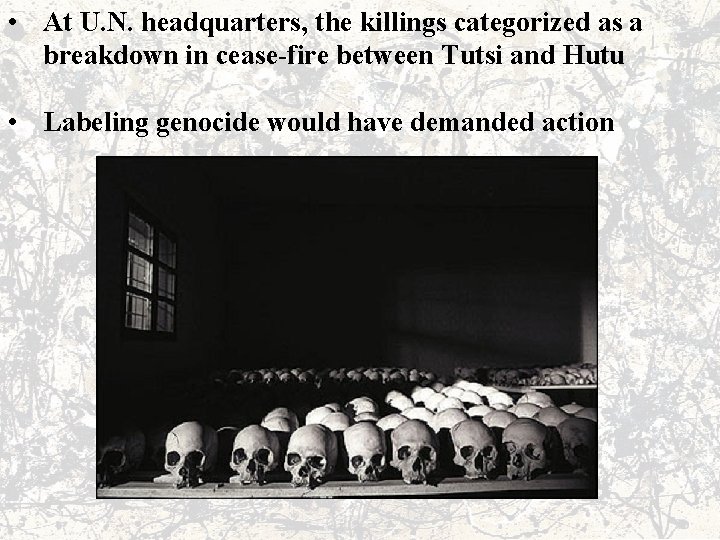  • At U. N. headquarters, the killings categorized as a breakdown in cease-fire