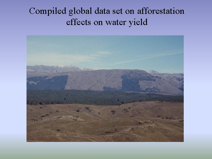 Compiled global data set on afforestation effects on water yield 