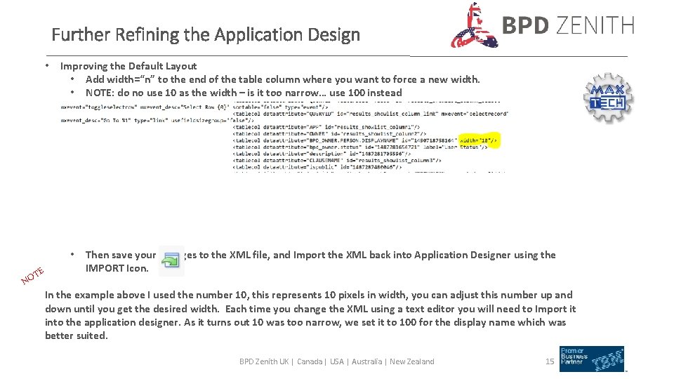 Max TECH Technical Training Build a Custom Application