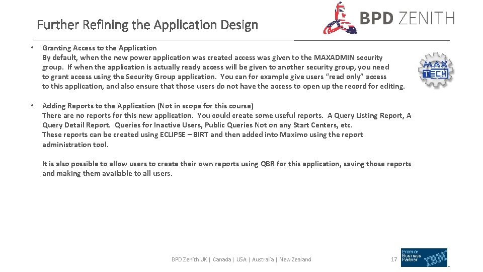 Max TECH Technical Training Build a Custom Application