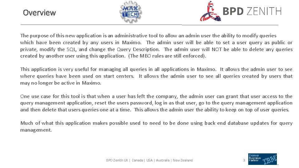 Max TECH Technical Training Build a Custom Application