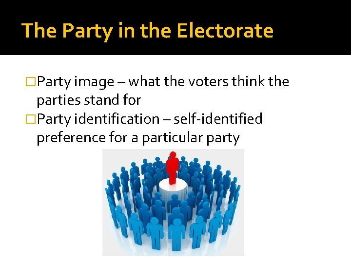 The Party in the Electorate �Party image – what the voters think the parties