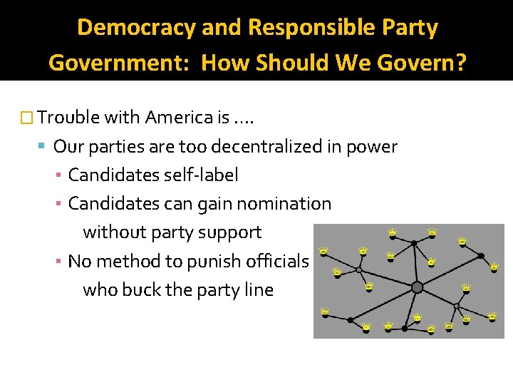 Democracy and Responsible Party Government: How Should We Govern? � Trouble with America is
