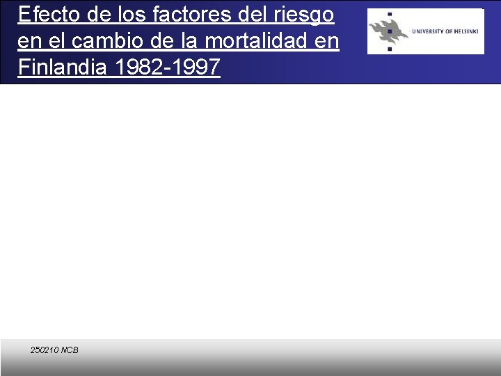 Efecto de los factores del riesgo en el cambio de la mortalidad en Finlandia