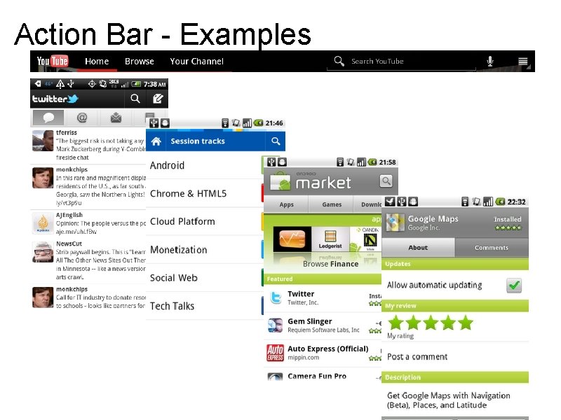 Action Bar - Examples Action Bar - Examples