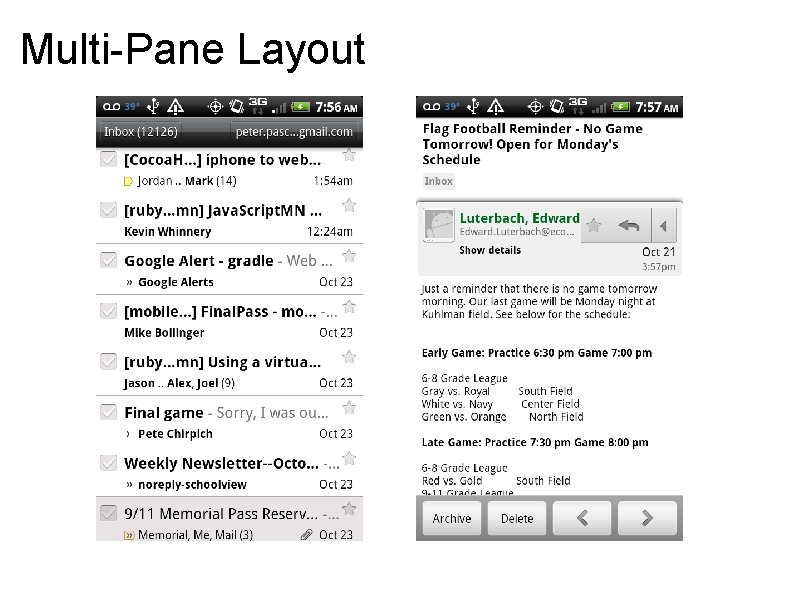 Multi-Pane Layout Multi-Pane Layout