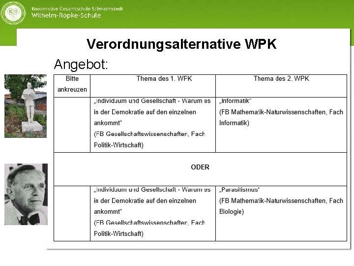 Verordnungsalternative WPK Angebot: 