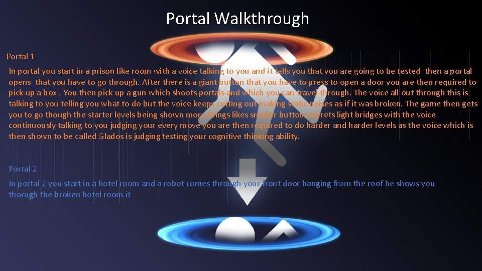 Portal Walkthrough Portal 1 In portal you start in a prison like room with