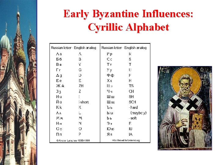 Early Byzantine Influences: Cyrillic Alphabet 