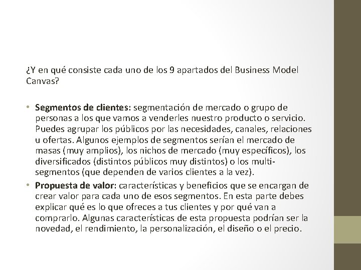 ¿Y en qué consiste cada uno de los 9 apartados del Business Model Canvas?