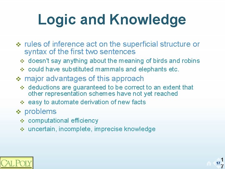 Logic and Knowledge v rules of inference act on the superficial structure or syntax