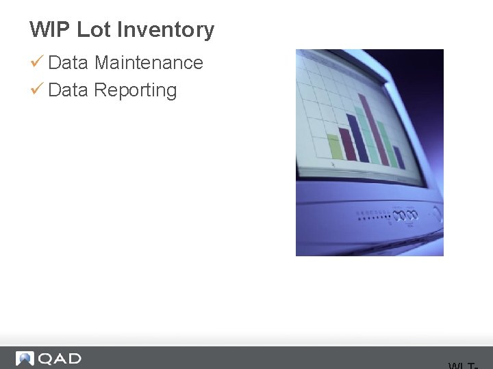 WIP Lot Inventory ü Data Maintenance ü Data Reporting 