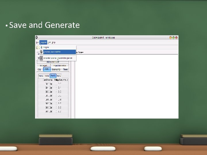 • Save and Generate • Save and Generate