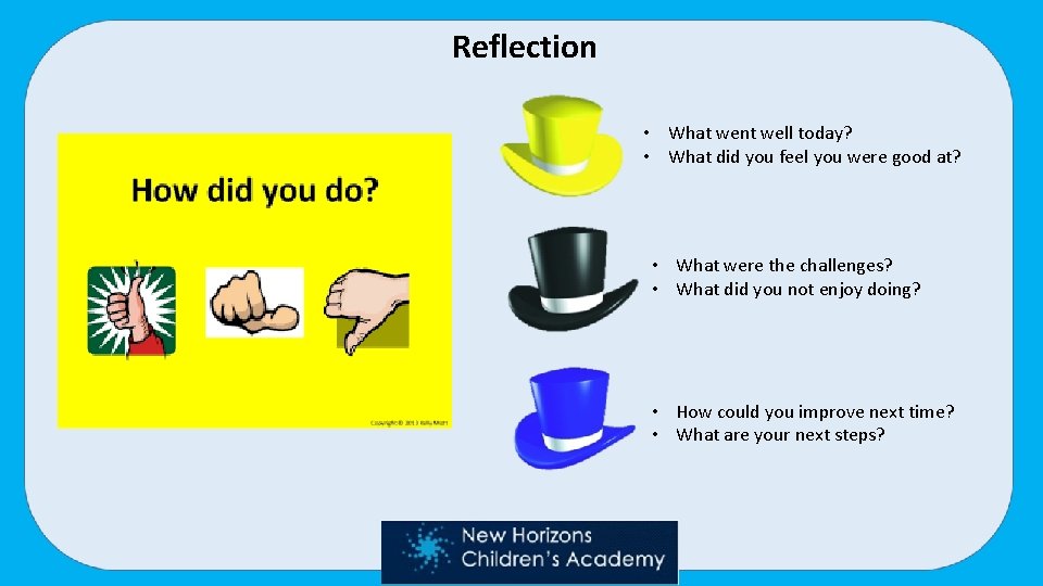 Reflection • What went well today? • What did you feel you were good