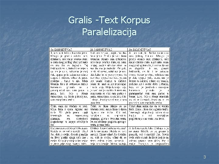 Gralis -Text Korpus Paralelizacija 3 