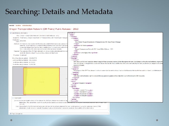 Searching: Details and Metadata 