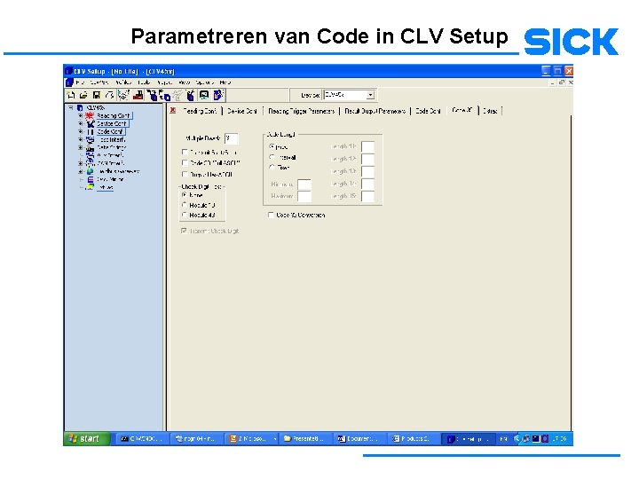 Parametreren van Code in CLV Setup 