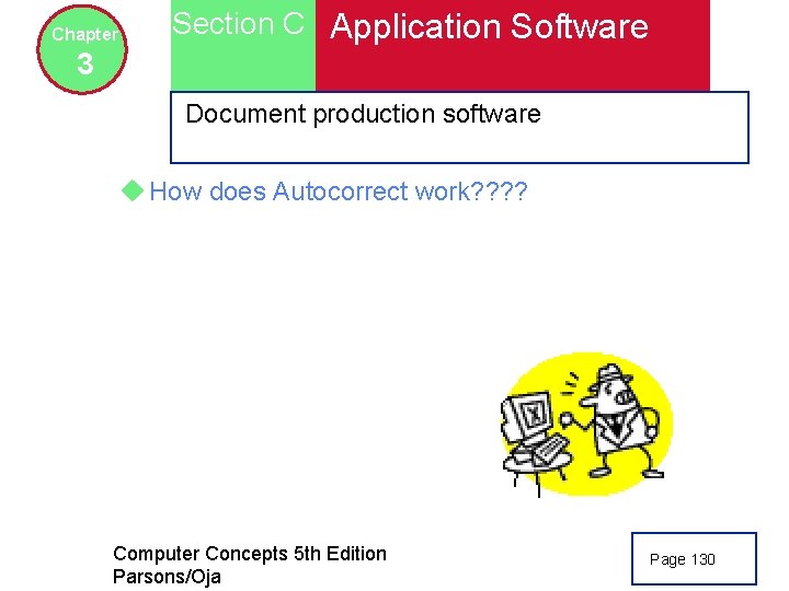 Chapter Section C Application Software 3 Document production software u How does Autocorrect work?