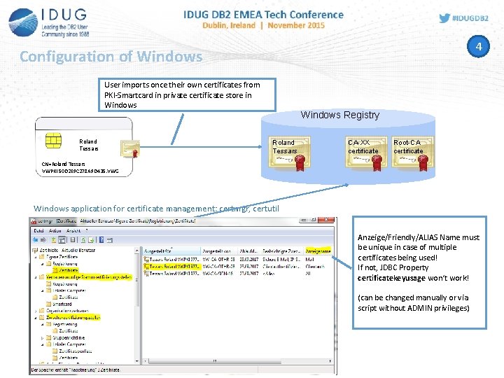4 Configuration of Windows User imports once their own certificates from PKI-Smartcard in private