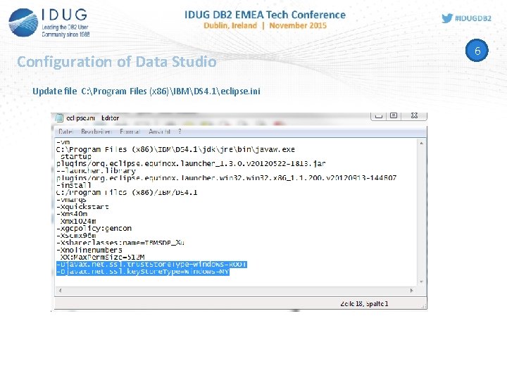 Configuration of Data Studio Update file C: Program Files (x 86)IBMDS 4. 1eclipse. ini