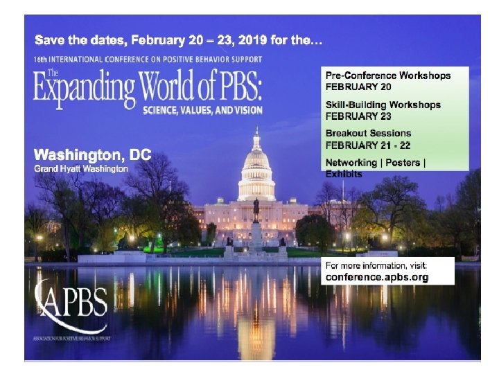Save the dates, February 20 – 23, 2019 for the… Washington, DC Grand Hyatt