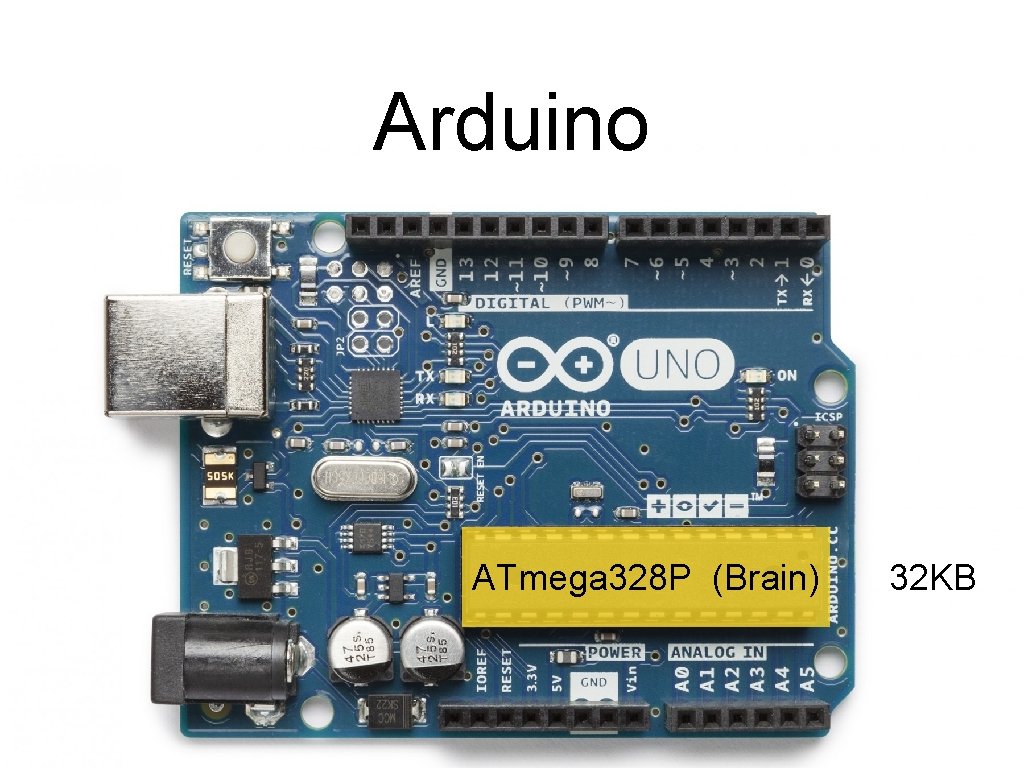 Arduino Programmable microcontroller • • • Programs are called sketches Loaded across USB 3