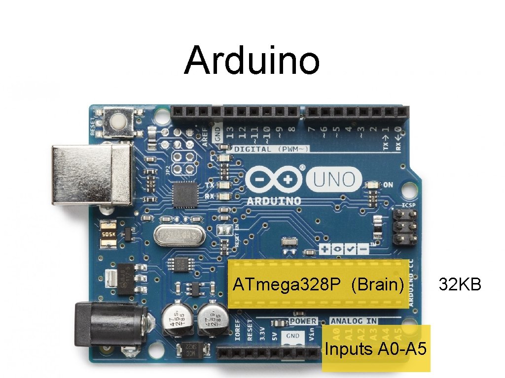 Arduino Programmable microcontroller • • • Programs are called sketches Loaded across USB 3