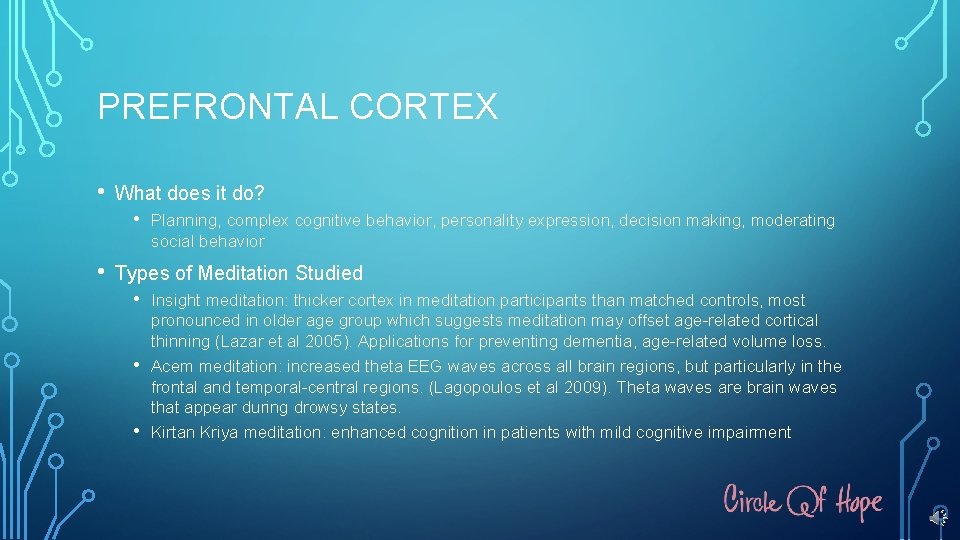 PREFRONTAL CORTEX • What does it do? • • Planning, complex cognitive behavior, personality