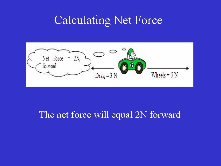 Calculating Net Force The net force will equal 2 N forward Calculating Net Force The net force will equal 2 N forward