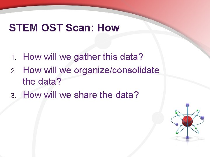 STEM OST Scan: How 1. 2. 3. How will we gather this data? How