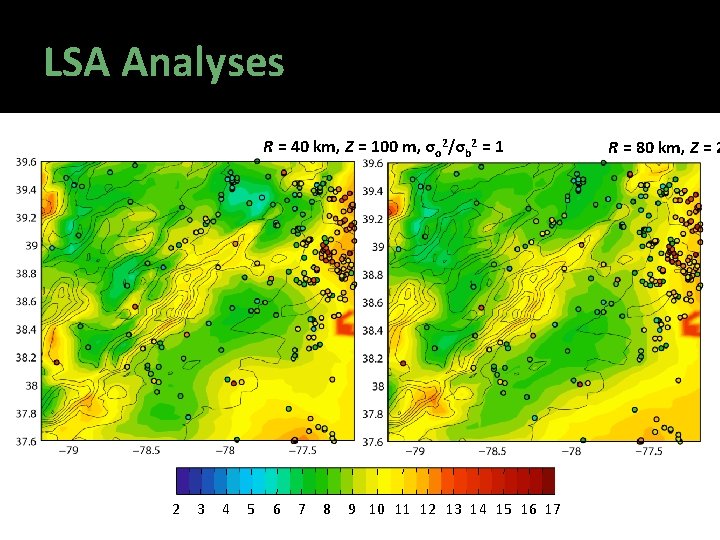 LSA Analyses R = 40 km, Z = 100 m, σo 2/σb 2 =