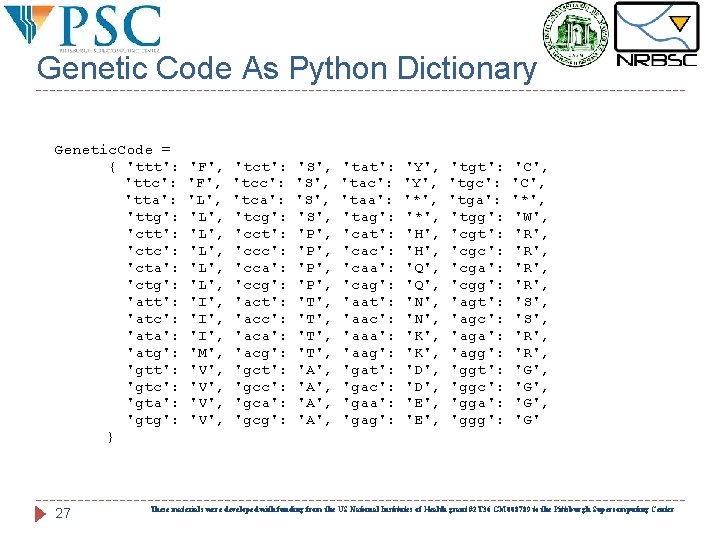 Genetic Code As Python Dictionary Genetic. Code = { 'ttt': 'ttc': 'tta': 'ttg': 'ctt':