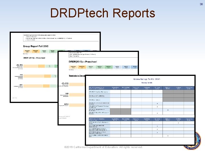 38 DRDPtech Reports © 2016 California Department of Education. All rights reserved. 