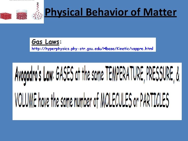 Physical Behavior of Matter 