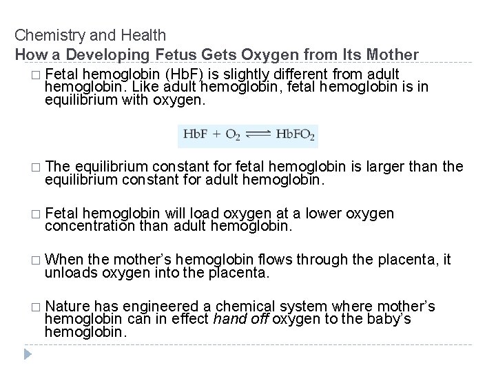 Chemistry and Health How a Developing Fetus Gets Oxygen from Its Mother � Fetal