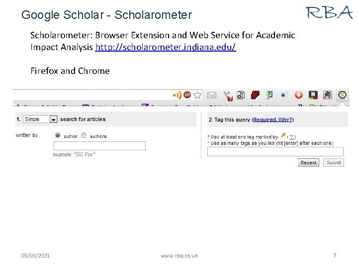 Google Scholar - Scholarometer: Browser Extension and Web Service for Academic Impact Analysis http: