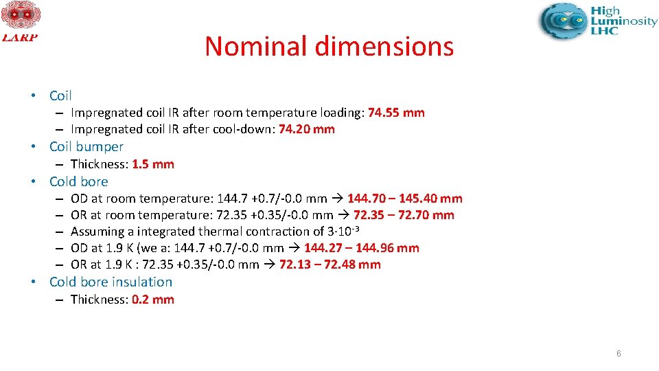 Nominal dimensions • Coil – Impregnated coil IR after room temperature loading: 74. 55