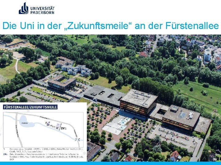 Die Uni in der „Zukunftsmeile“ an der Fürstenallee 