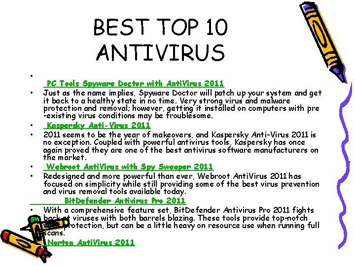 BEST TOP 10 ANTIVIRUS • • PC Tools Spyware Doctor with Anti. Virus 2011