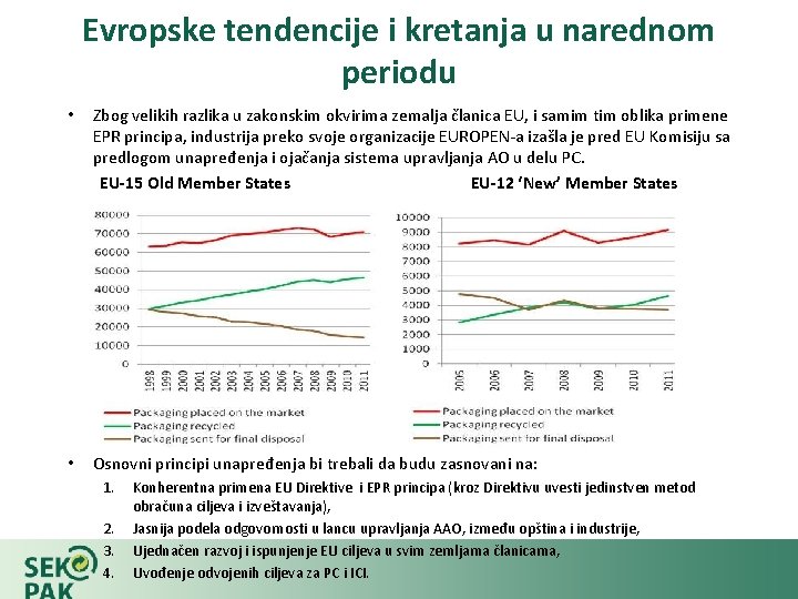 Evropske tendencije i kretanja u narednom periodu • Zbog velikih razlika u zakonskim okvirima